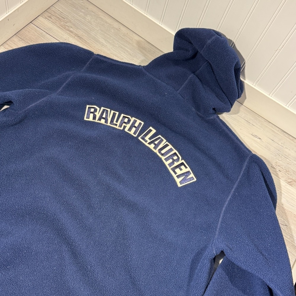 VTG Y2K Ralph Lauren Polo Jeans Co Unisex Large Fleece Hoodie Navy Made in USA